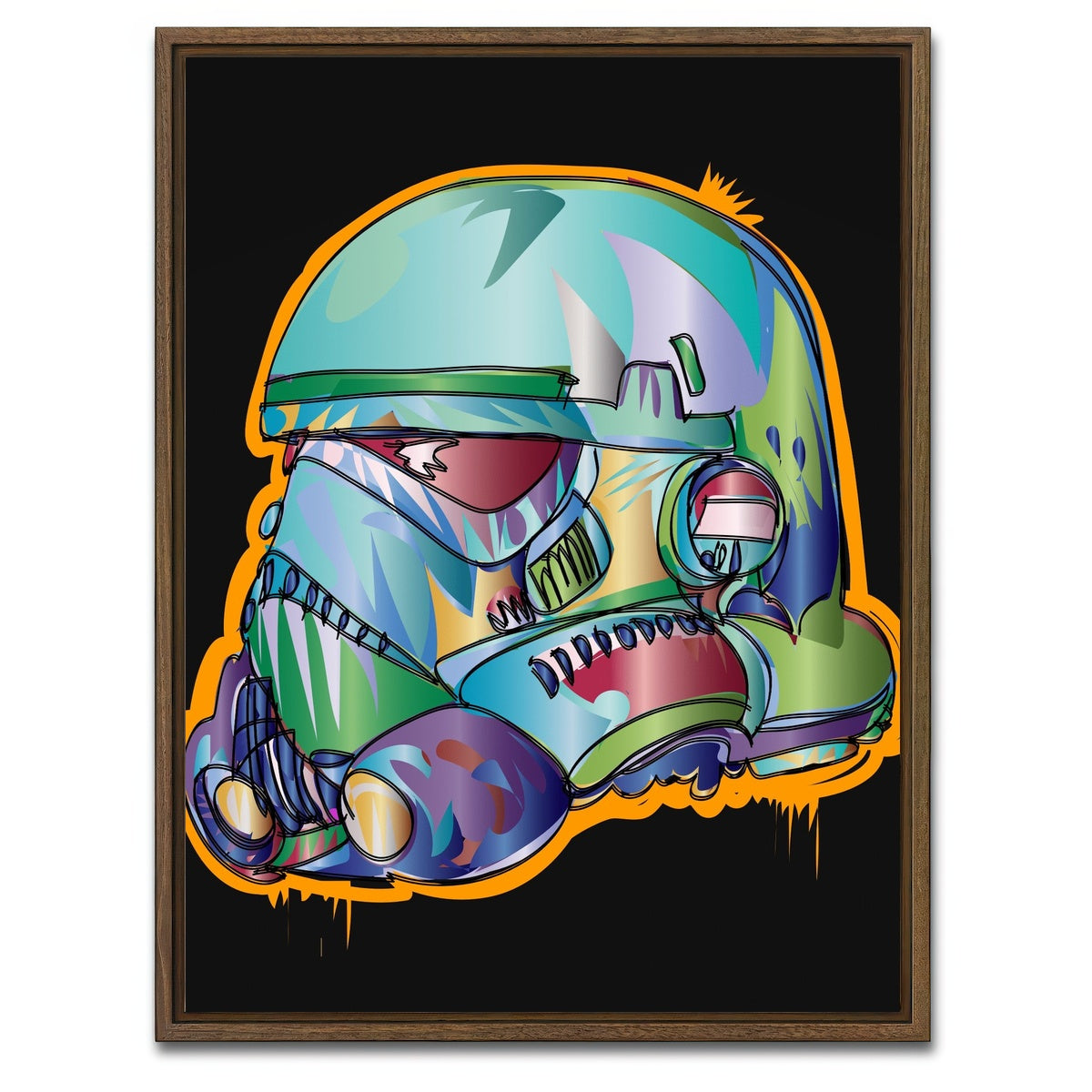 AUTO-MOCKUP WHITE | stormtrooper | 1 Piece | Walnut Framed Canvas | group=3x4