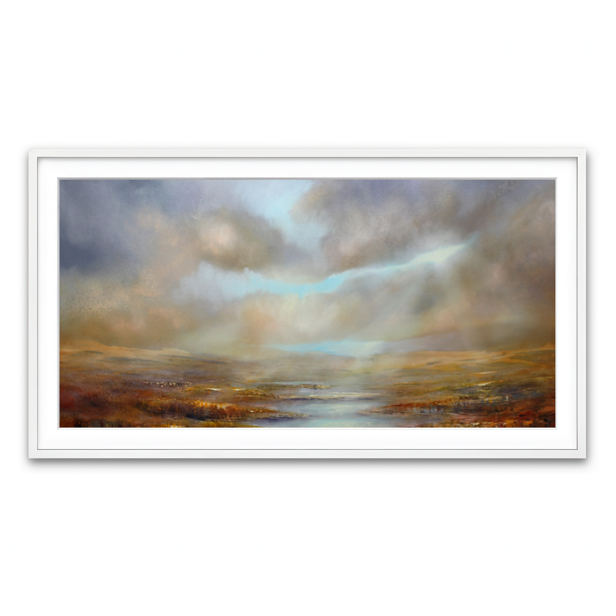 Framed Print 2x1 White