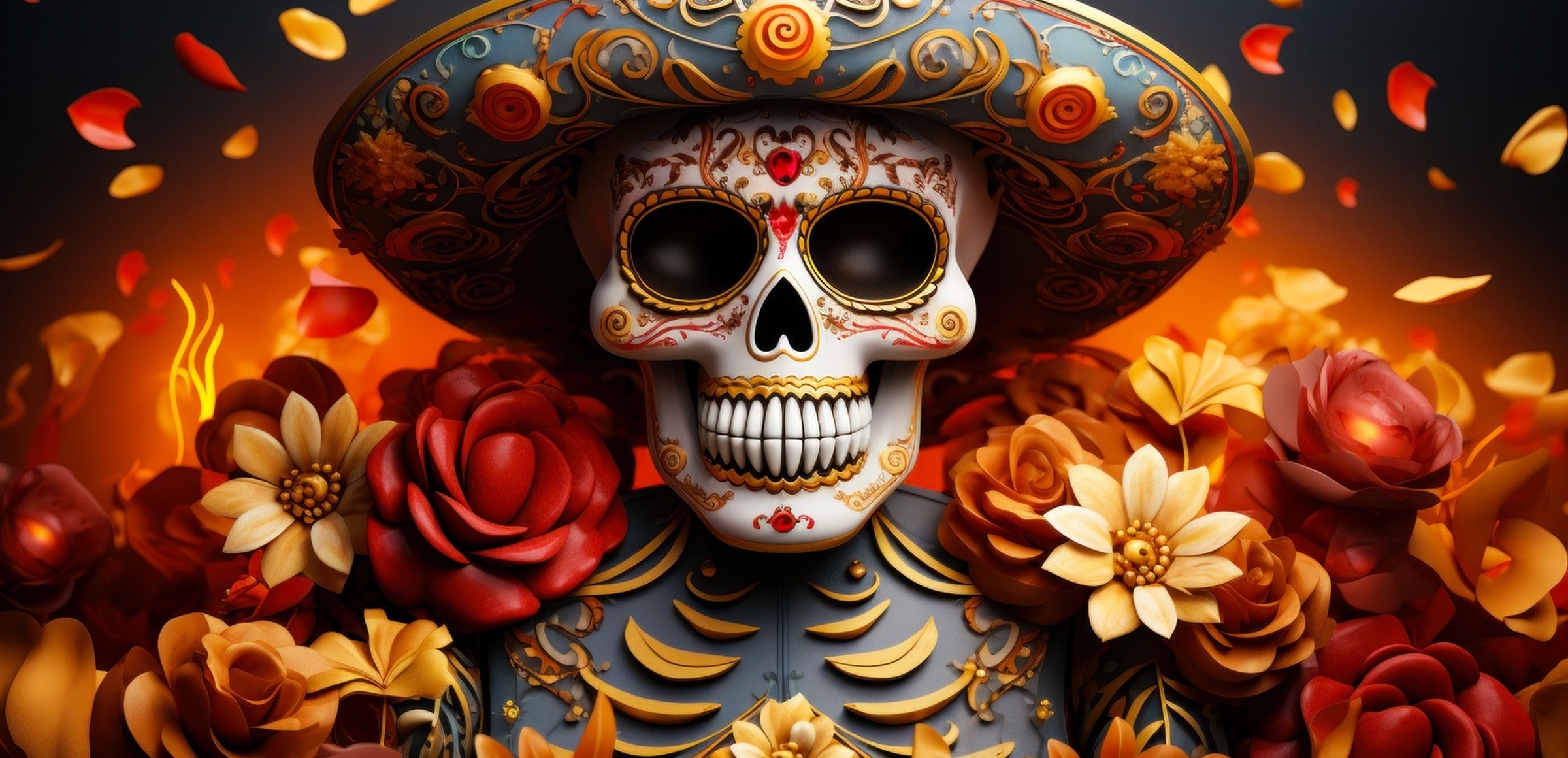 Dia De Los Muertos Wall Art collection hero - Day of the Dead Skull