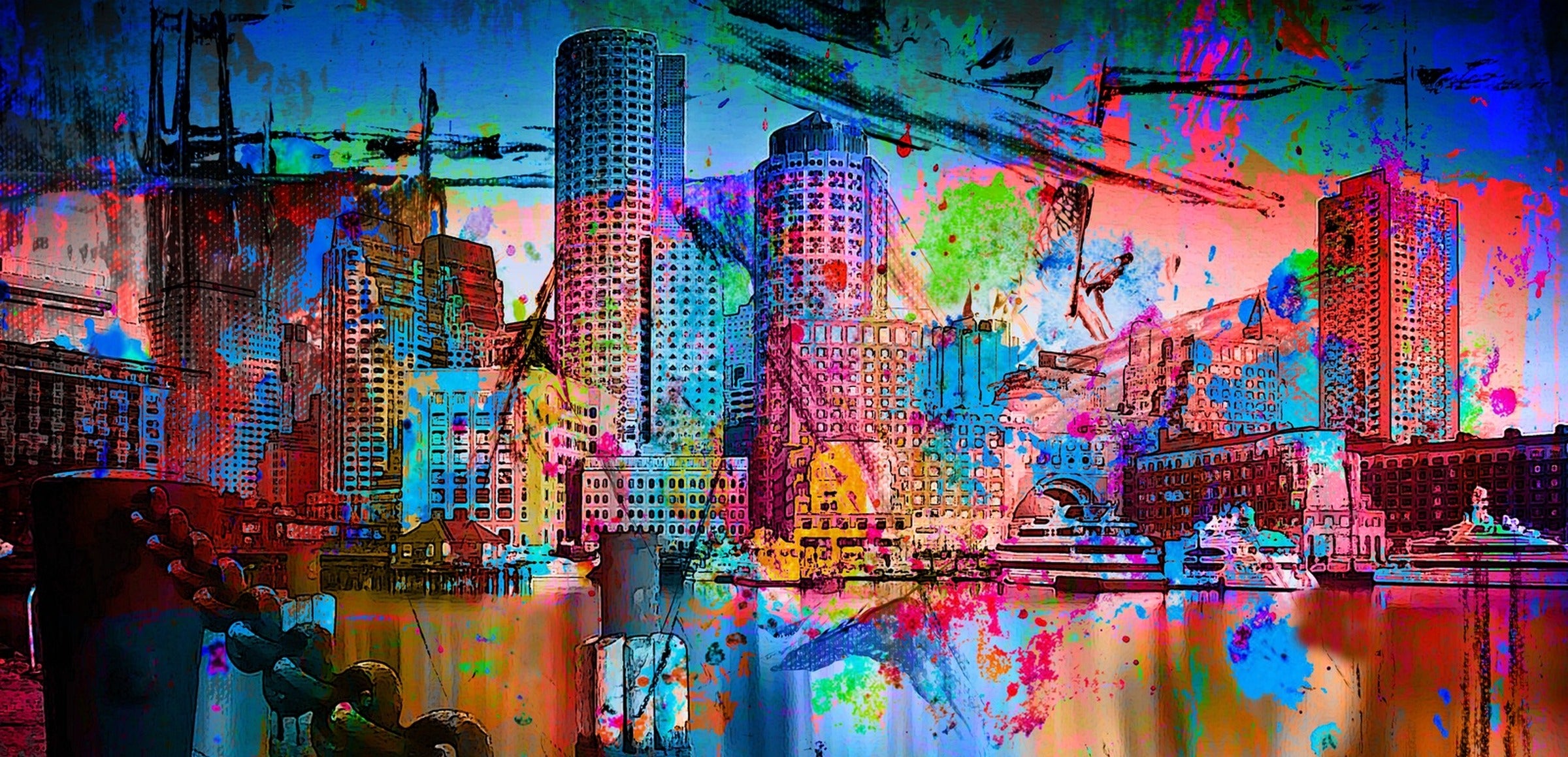 Massachusetts collection hero - Abstract Boston Skyline