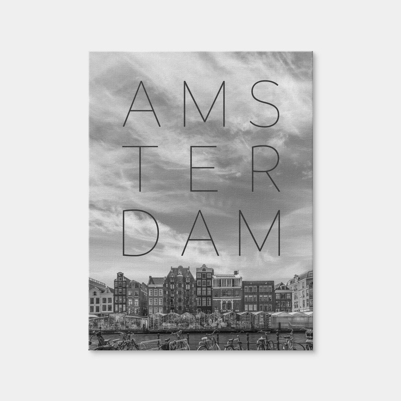 AUTO-MOCKUP WHITE | Amsterdam Singel Canal With Flower Market | 1 Piece | Gallery Wrap Canvas | group=3x4