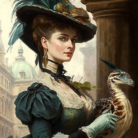 A Lady and Her Raptor Wall Art