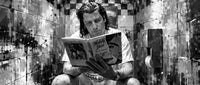 A Little Light Reading – Pulp Fiction Grayscale Wall Art
