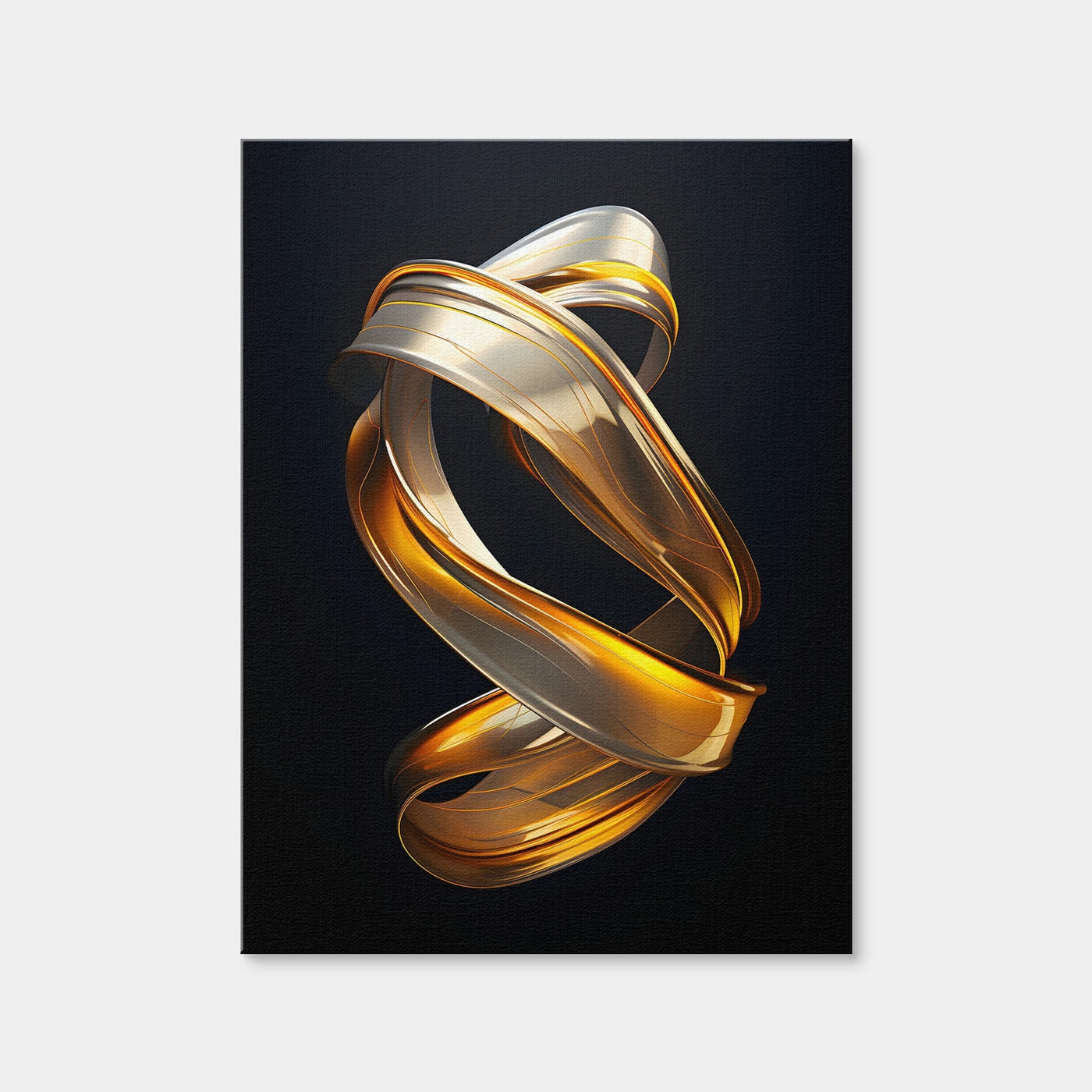 AUTO-MOCKUP WHITE | Abstract - Black Gold 3D Shape 3 | 1 Piece | Gallery Wrap Canvas | group=3x4