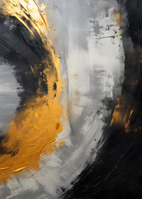 Abstract - Black gold shapes 1 Wall Art