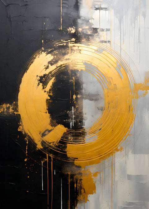 Abstract - Black gold shapes 11 Wall Art