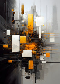 Abstract - Black gold shapes 14 Wall Art