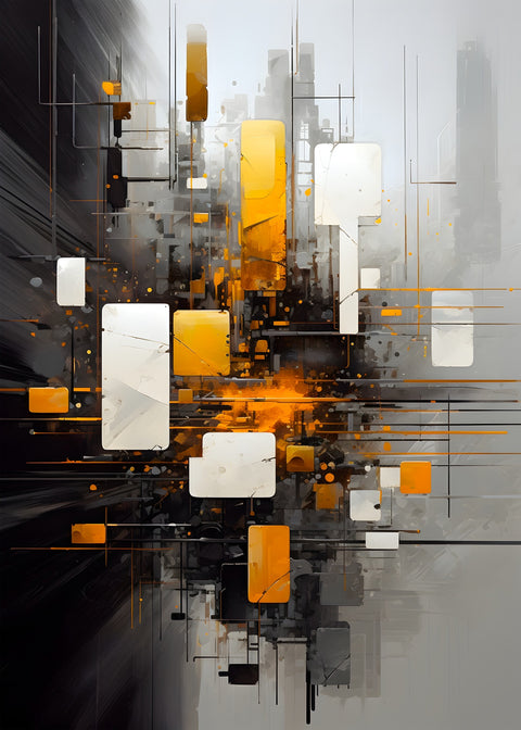 Abstract - Black gold shapes 14 Wall Art
