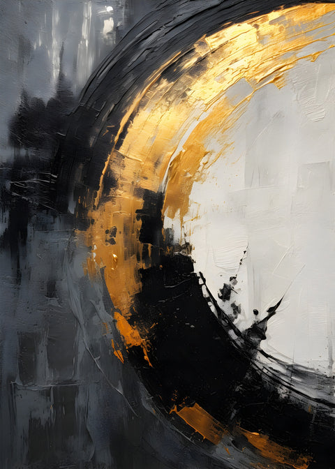 Abstract - Black gold shapes 2 Wall Art