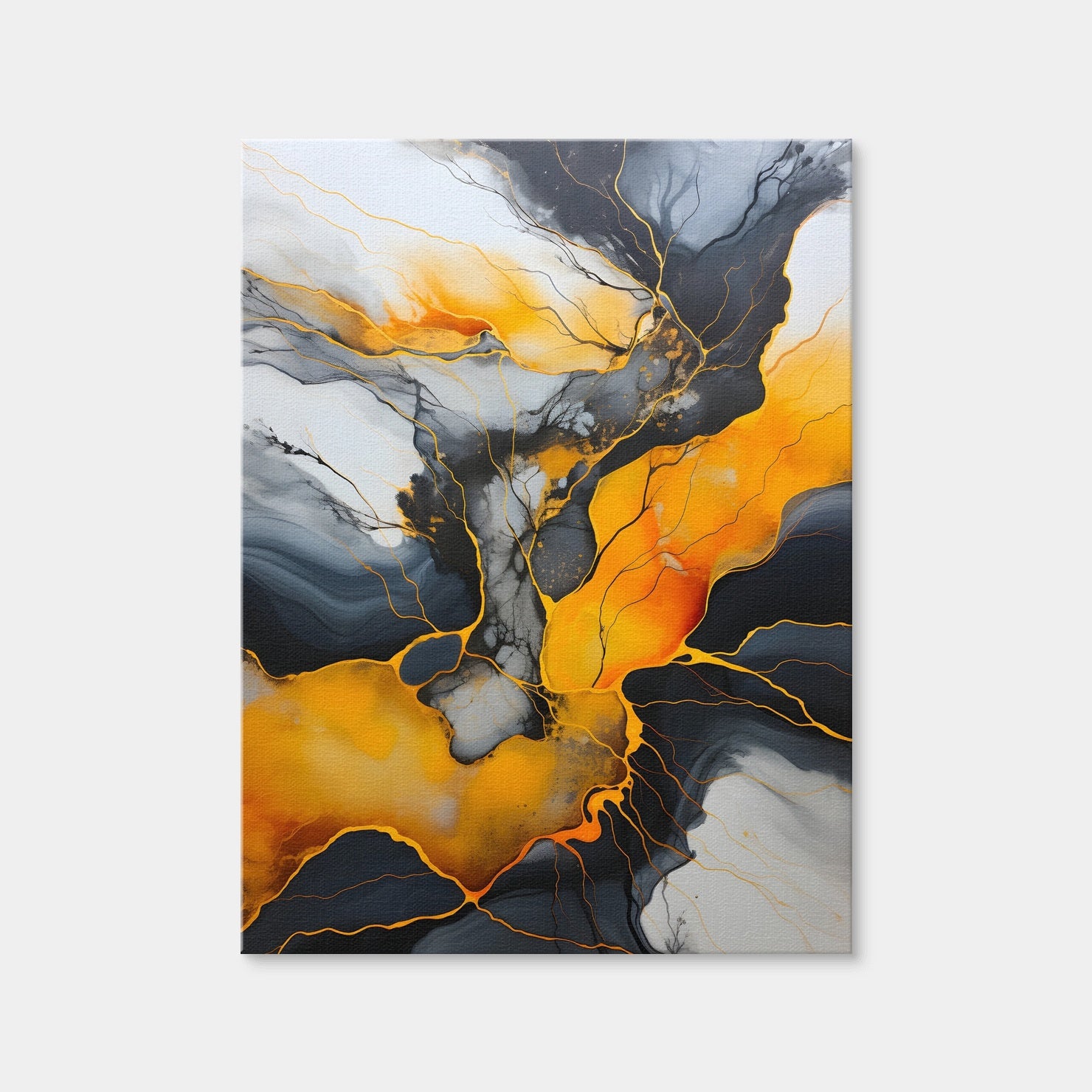 AUTO-MOCKUP WHITE | Abstract - Black Gold Waves 4 | 1 Piece | Gallery Wrap Canvas | group=3x4