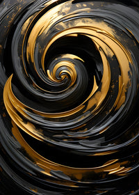Abstract - Black gold waves 7 Wall Art