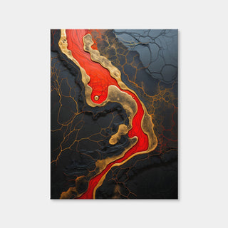 AUTO-MOCKUP WHITE | Abstract - Black Red Waves 5 | 1 Piece | Gallery Wrap Canvas | group=3x4