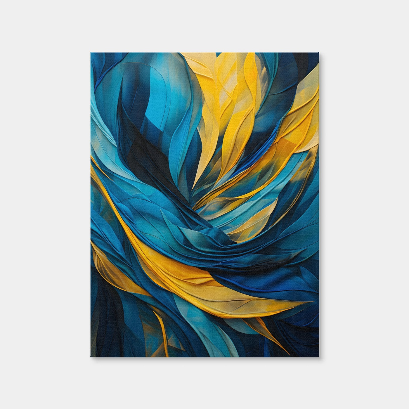 AUTO-MOCKUP WHITE | Abstract - Blue Gold Feather 1 | 1 Piece | Gallery Wrap Canvas | group=3x4