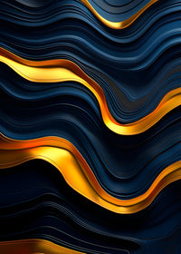 Abstract - Blue gold shapes 20 Wall Art