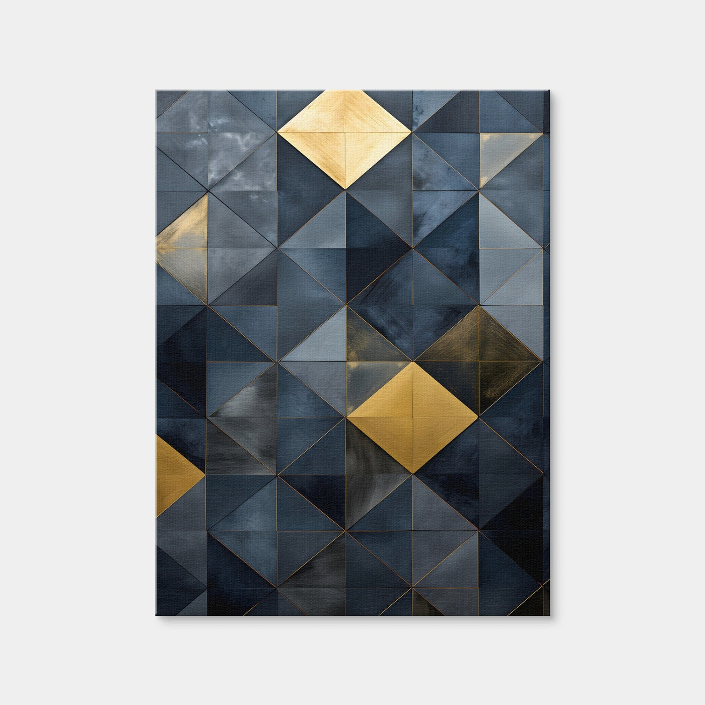AUTO-MOCKUP WHITE | Abstract - Blue Gold Shapes 23 | 1 Piece | Gallery Wrap Canvas | group=3x4