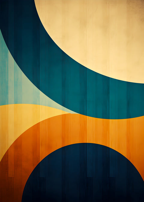 Abstract - Blue gold shapes 6 Wall Art