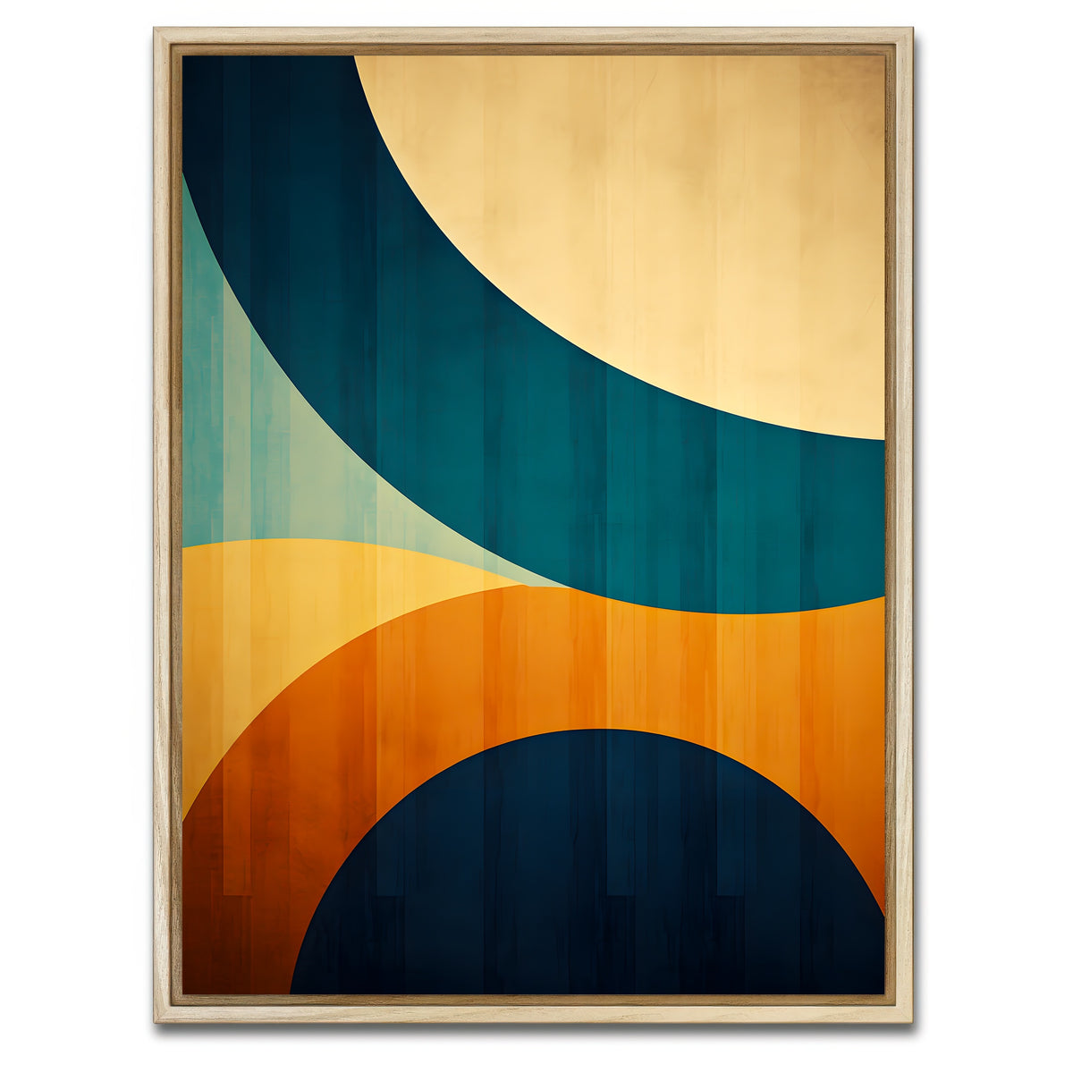AUTO-MOCKUP WHITE | Abstract - Blue gold shapes 6 | 1 Piece | Natural Framed Canvas | group=3x4