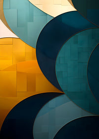 Abstract - Blue gold wave 39 Wall Art