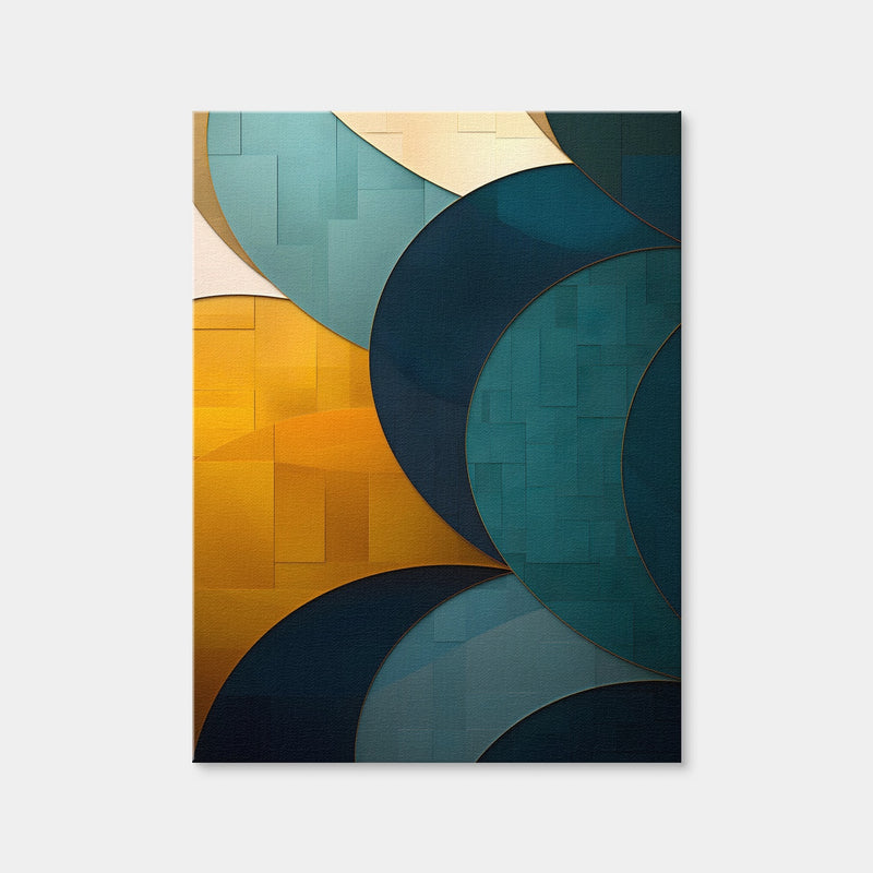 AUTO-MOCKUP WHITE | Abstract - Blue Gold Wave 39 | 1 Piece | Gallery Wrap Canvas | group=3x4