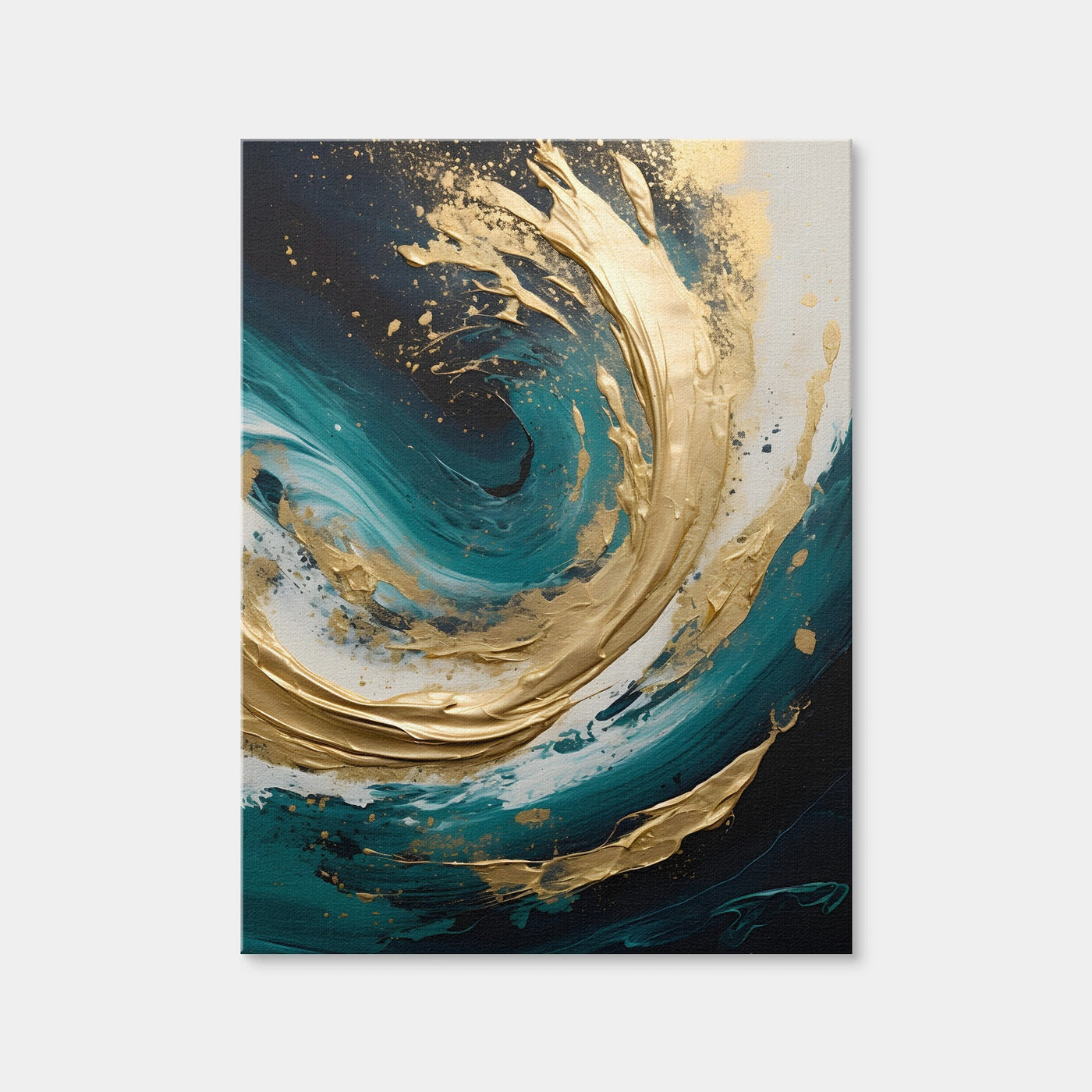 AUTO-MOCKUP WHITE | Abstract - Blue Gold Waves 11 | 1 Piece | Gallery Wrap Canvas | group=3x4