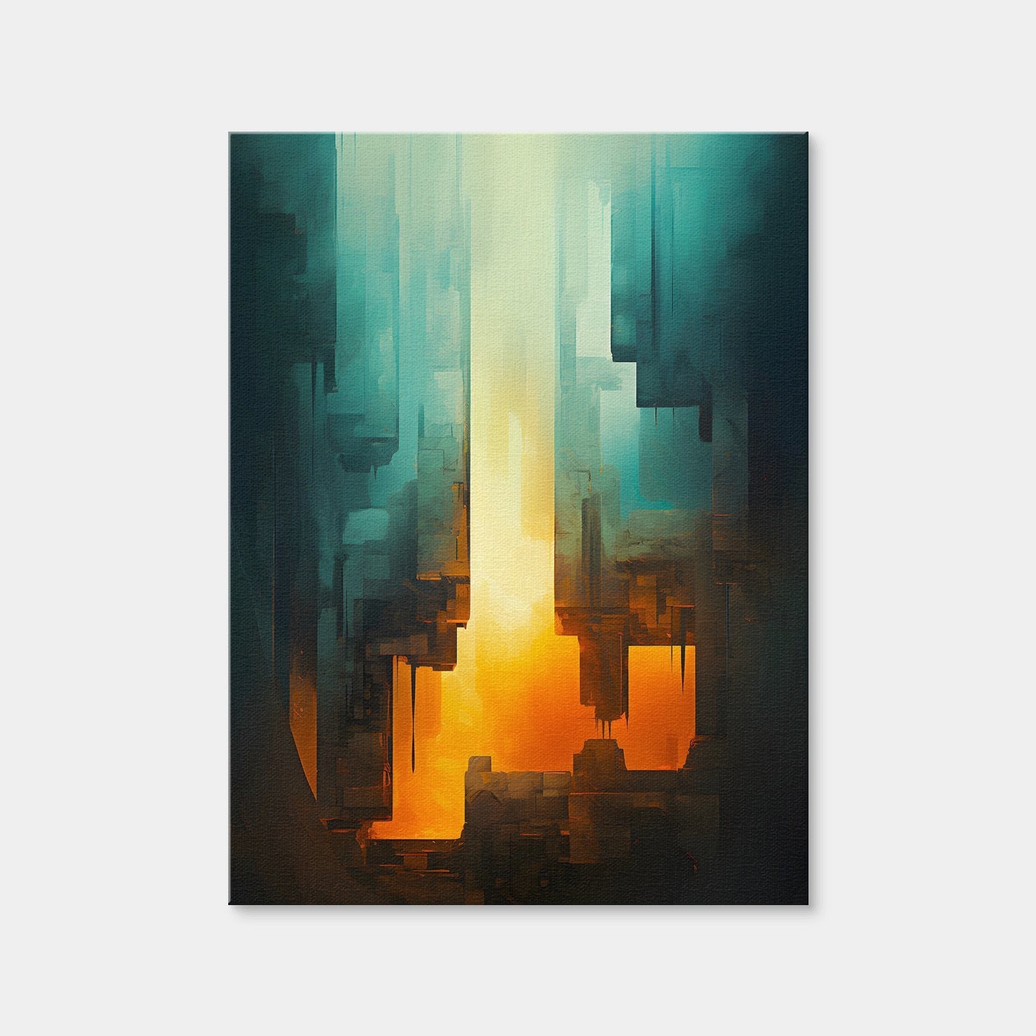 AUTO-MOCKUP WHITE | Abstract - Blue Orange Shapes 13 | 1 Piece | Gallery Wrap Canvas | group=3x4