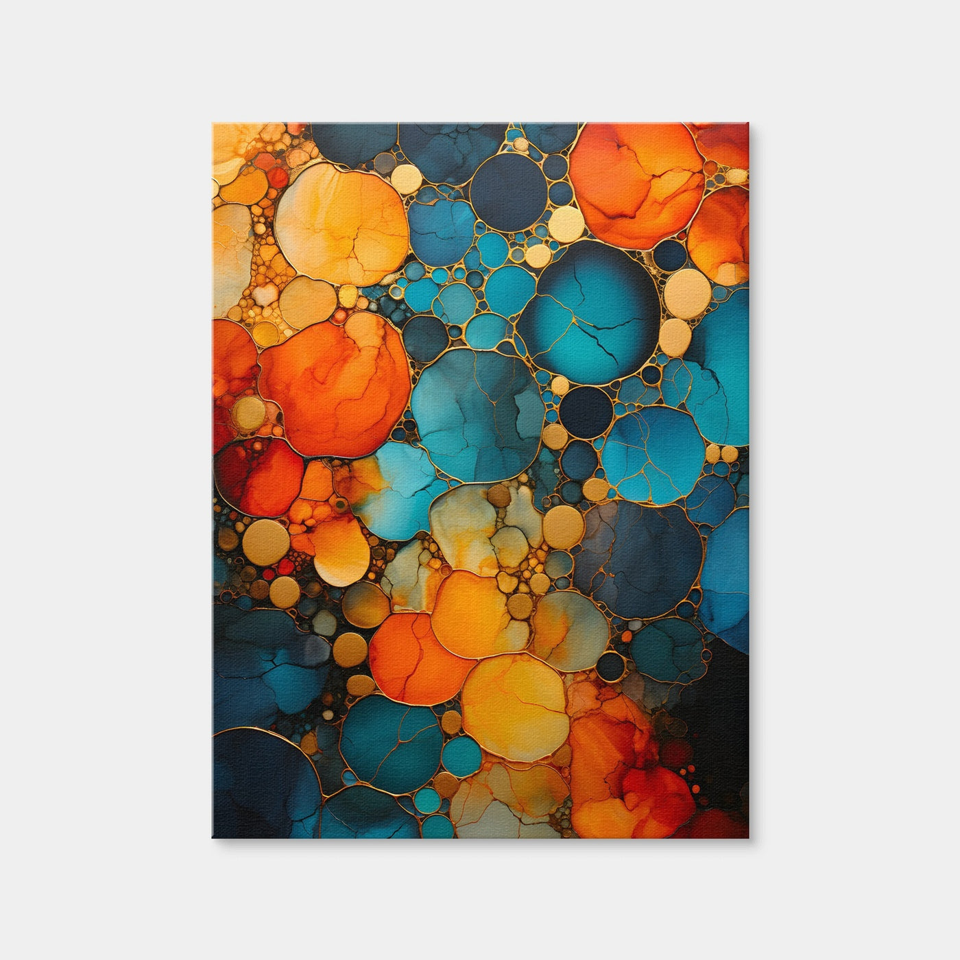 AUTO-MOCKUP WHITE | Abstract - Blue Orange Shapes 16 | 1 Piece | Gallery Wrap Canvas | group=3x4
