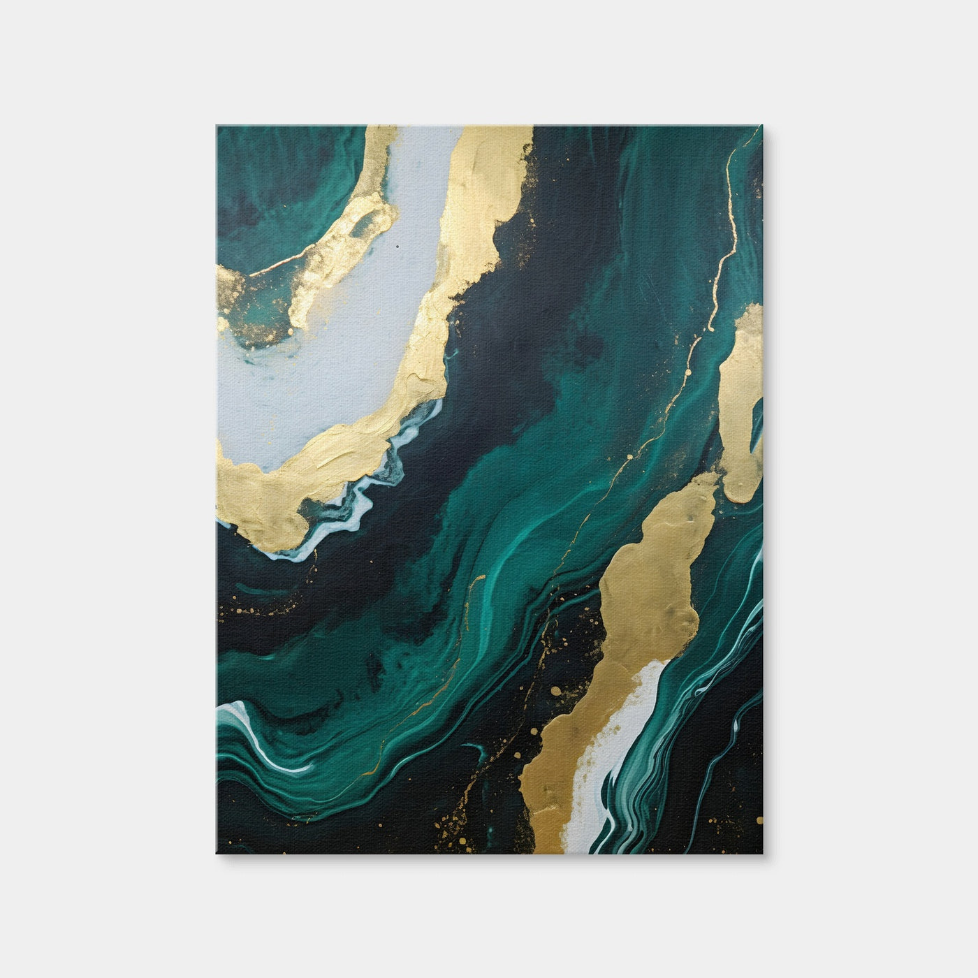 AUTO-MOCKUP WHITE | Abstract - Green Gold Waves 1 | 1 Piece | Gallery Wrap Canvas | group=3x4