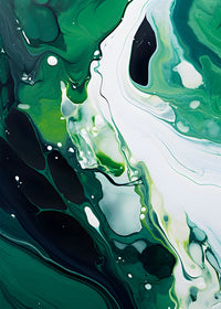 Abstract - Green white waves 2 Wall Art