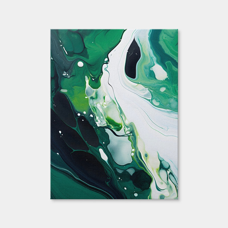 AUTO-MOCKUP WHITE | Abstract - Green White Waves 2 | 1 Piece | Gallery Wrap Canvas | group=3x4