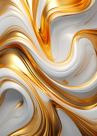 Abstract - White gold waves 4 Wall Art