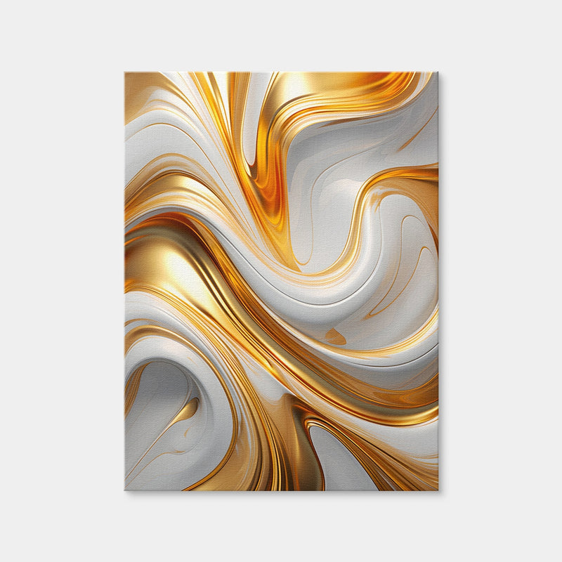 AUTO-MOCKUP WHITE | Abstract - White Gold Waves 4 | 1 Piece | Gallery Wrap Canvas | group=3x4