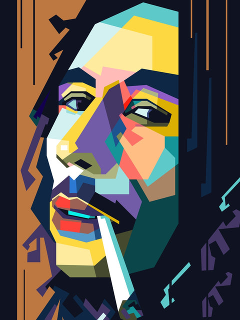 Abstract Bob Marley Wall Art