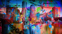 Abstract Boston Skyline Wall Art