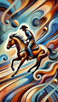 Abstract Cowboy & Horse Wall Art