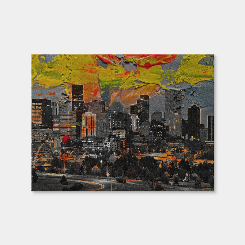 AUTO-MOCKUP WHITE | Abstract Denver Skyline | 1 Piece | Gallery Wrap Canvas | group=4x3