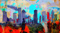 Abstract Houston Skyline Wall Art