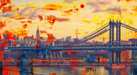 Abstract Manhattan Bridge Wall Art