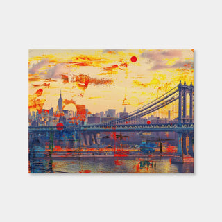 AUTO-MOCKUP WHITE | Abstract Manhattan Bridge | 1 Piece | Gallery Wrap Canvas | group=4x3