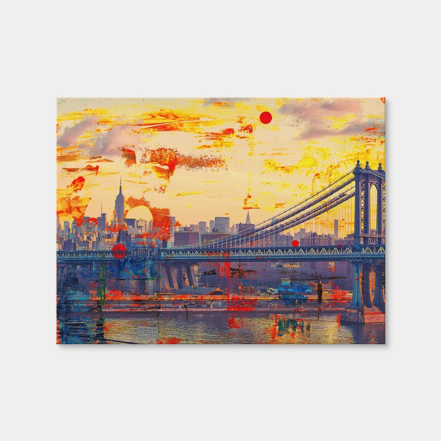 AUTO-MOCKUP WHITE | Abstract Manhattan Bridge | 1 Piece | Gallery Wrap Canvas | group=4x3