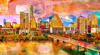 Abstract Moon Over Austin Wall Art