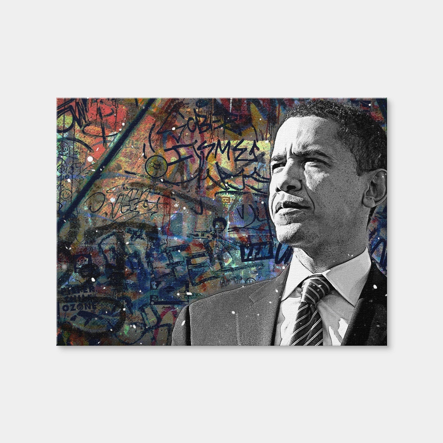AUTO-MOCKUP WHITE | Abstract Obama | 1 Piece | Gallery Wrap Canvas | group=4x3