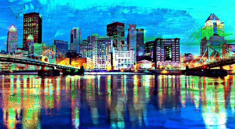 Abstract Pittsburgh At Night Wall Art