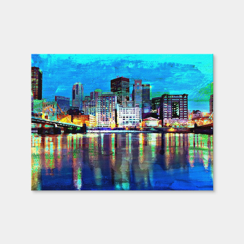 AUTO-MOCKUP WHITE | Abstract Pittsburgh At Night | 1 Piece | Gallery Wrap Canvas | group=4x3