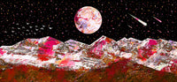 Abstract Red Moon Wall Art