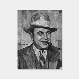 AUTO-MOCKUP WHITE | Al Capone Grayscale | 1 Piece | Gallery Wrap Canvas | group=3x4