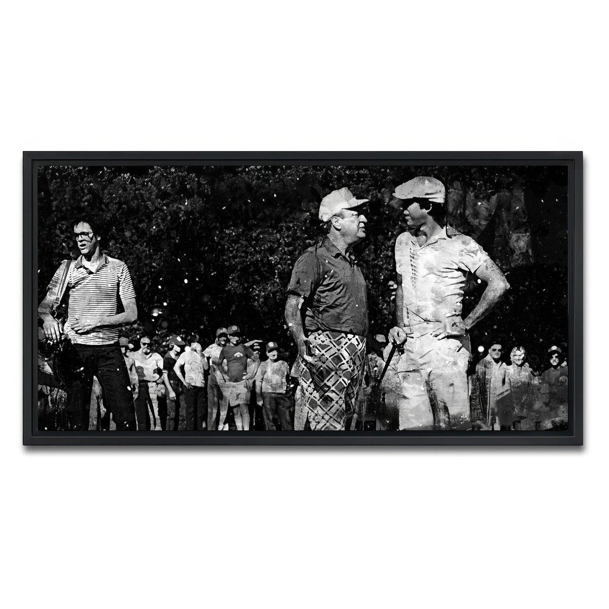 AUTO-MOCKUP WHITE | Al and Ty Caddyshack Grayscale | 1 Piece | Black Framed Canvas | group=2x1