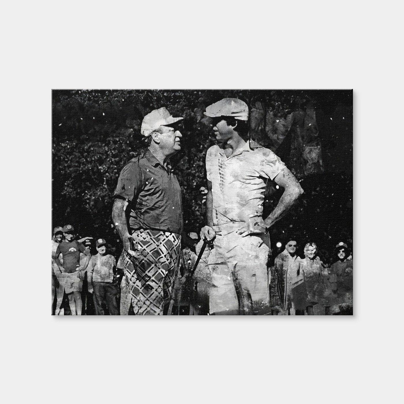 AUTO-MOCKUP WHITE | Al and Ty Caddyshack Grayscale | 1 Piece | Gallery Wrap Canvas | group=4x3