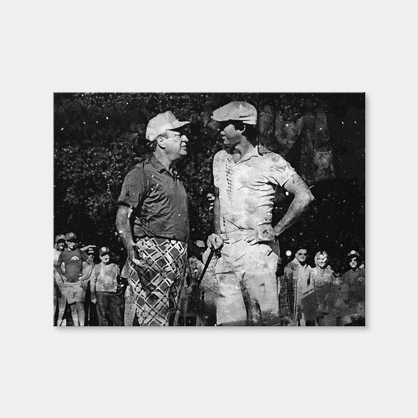 AUTO-MOCKUP WHITE | Al and Ty Caddyshack Grayscale | 1 Piece | Gallery Wrap Canvas | group=4x3