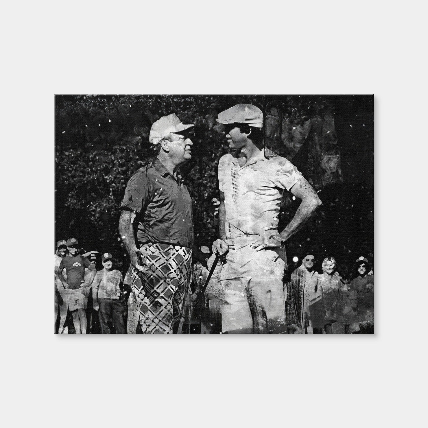 AUTO-MOCKUP WHITE | Al and Ty Caddyshack Grayscale | 1 Piece | Gallery Wrap Canvas | group=4x3