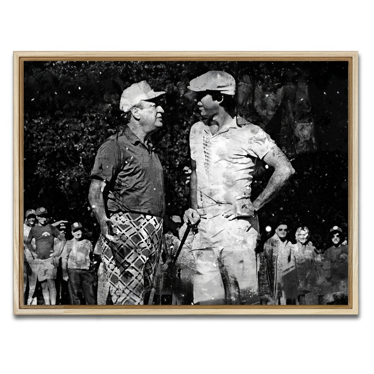 AUTO-MOCKUP WHITE | Al and Ty Caddyshack Grayscale | 1 Piece | Natural Framed Canvas | group=4x3